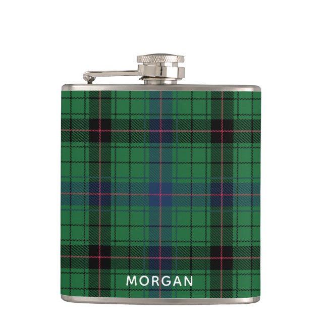Elegant Plaid Davidson Tartan Custom  Flask (Front)