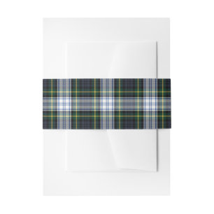 Elegant Plaid Gordon Tartan Invitation Belly Band