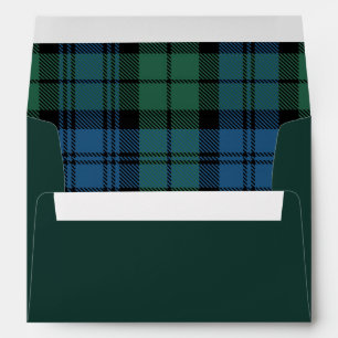 Elegant Plaid Green Campbell Tartan Rustic Envelope