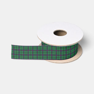 Elegant Plaid Green Rustic Tartan Satin Ribbon
