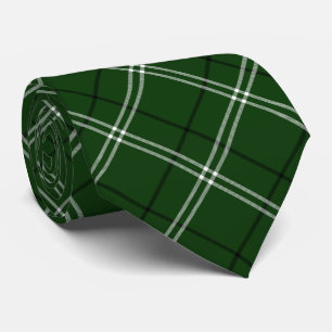  Elegant Plaid Green White and Black Neck Tie