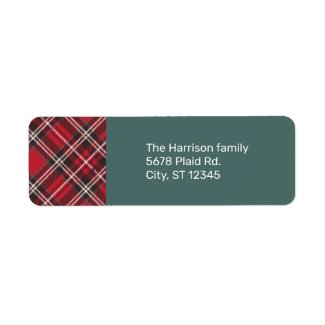 Elegant Plaid Happy Holidays Label