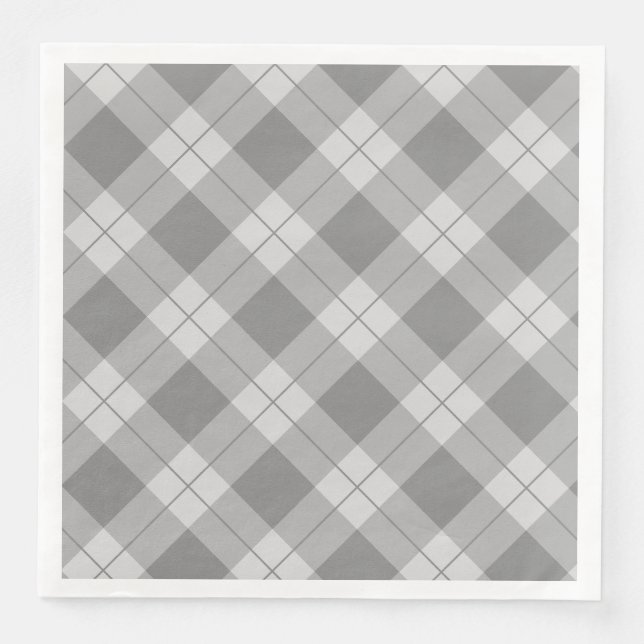 Elegant Plaid | Holiday Paper Dinner Napkins (Front)