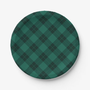 Elegant Plaid Holiday Paper Plates