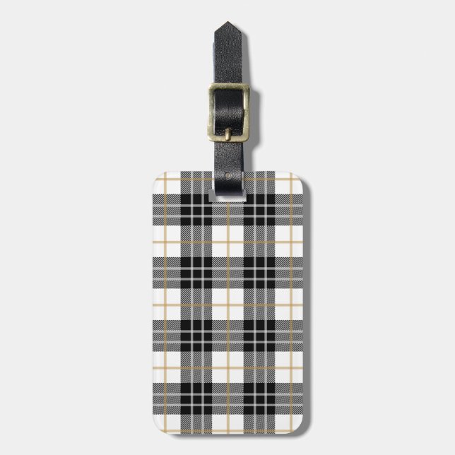 Elegant Plaid  Luggage Tag (Front Vertical)