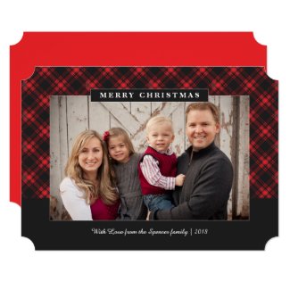 Elegant Plaid Merry Christmas Photo Card