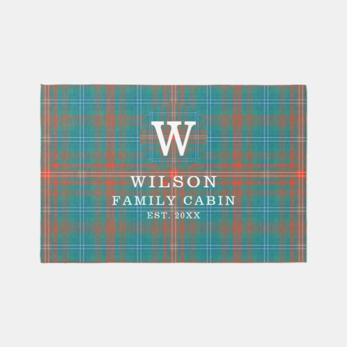 Elegant Plaid Monogram Family Clan Wilson Tartan Rug