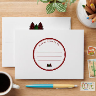 Elegant Plaid Pattern Christmas Holiday Festive Envelope