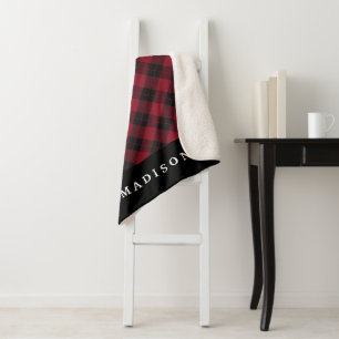 Elegant Plaid Personalized Sherpa Blanket