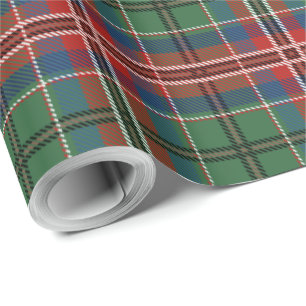 Elegant Plaid Red Green Rustic Tartan Wrapping Paper