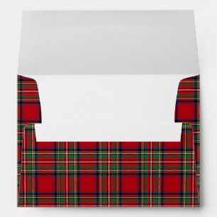 Elegant Plaid Red Green Tartan Envelope