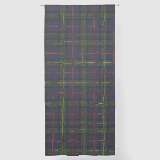 Elegant Plaid Rustic Check Patterned Tartan Sheer Curtains (Front)