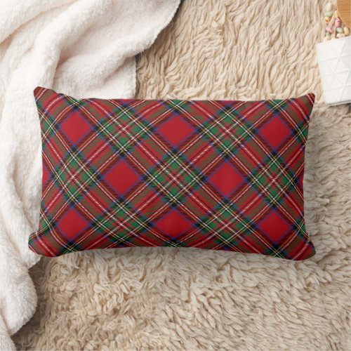 Elegant Plaid Rustic Clan Stewart Tartan Lumbar Pillow