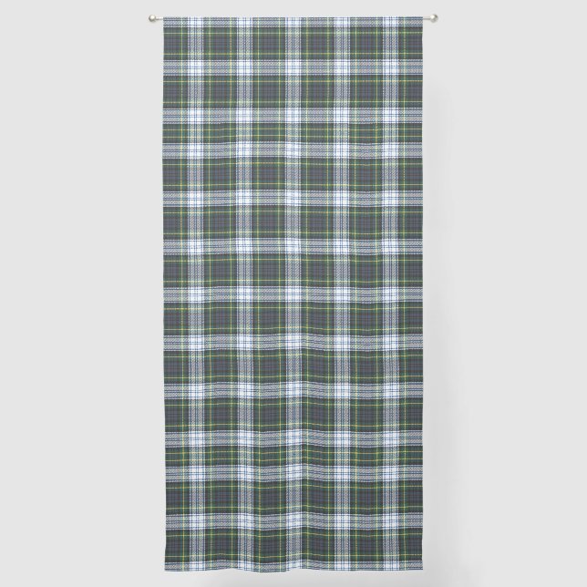 Elegant Plaid Rustic Country Check Gordon Tartan Sheer Curtains (Front)