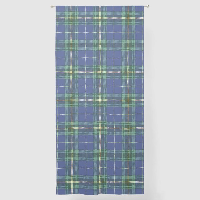 Elegant Plaid Rustic Country Patterned Sheer Curtains (Front)
