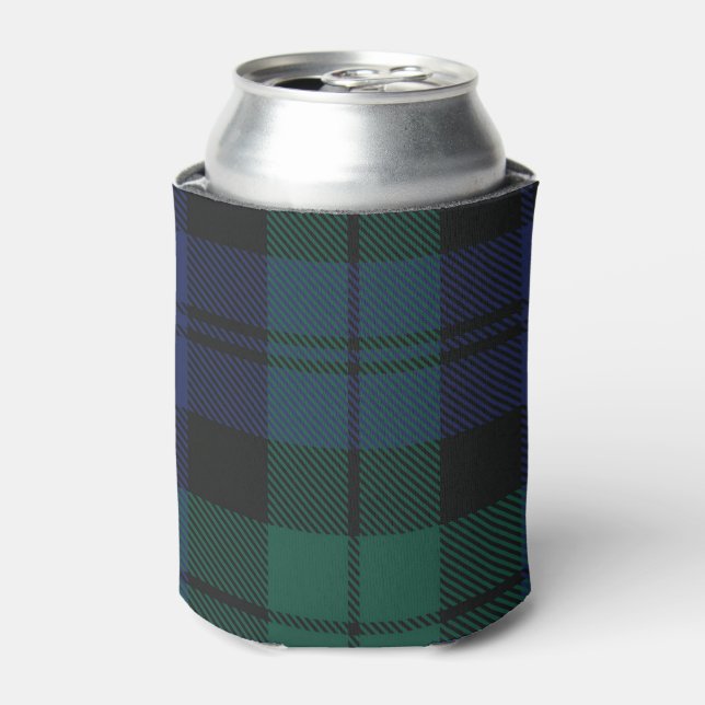 Elegant Plaid Rustic Green Classic Tartan Can Cooler (Can Front)