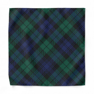 Elegant Plaid Rustic Green Tartan Bandana