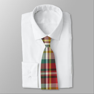 Elegant Plaid Rustic Red Checkered Neck Tie