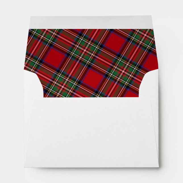 Elegant Plaid Rustic Stewart Tartan Envelope (Back (Bottom))