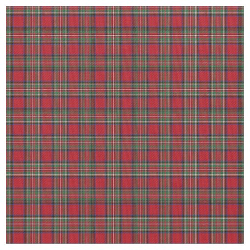 Elegant Plaid Stewart Red Green Tartan Fabric