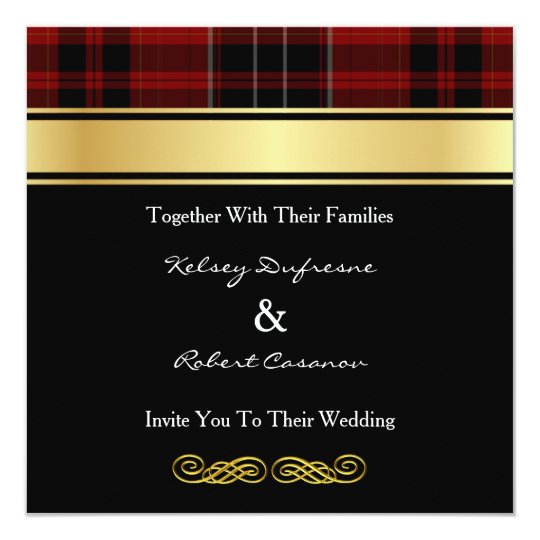 Elegant Plaid Wedding Invitation | Zazzle.com