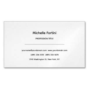 Elegant Plaiin Simple Minimalist Business Card Magnet