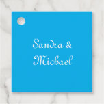 Elegant Plain Azure Blue Personalized Custom Favor Tags