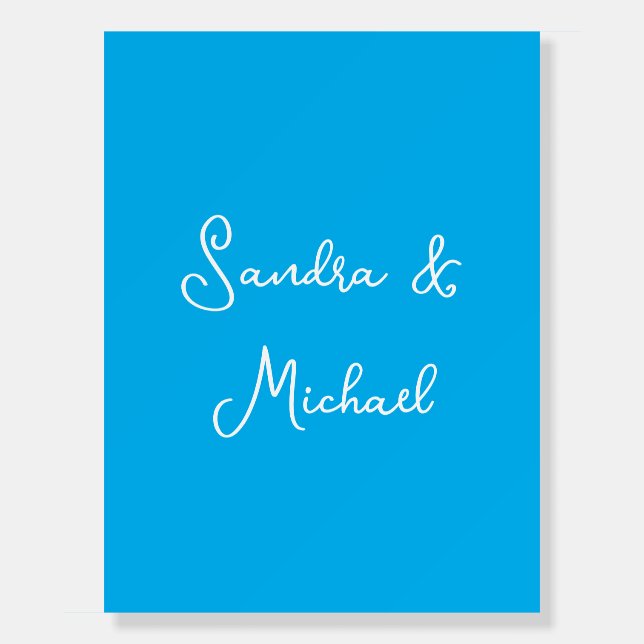 Elegant Plain Azure Blue Personalized Custom Foam Board (Front)