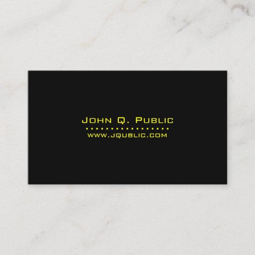 Simple Plain Black Business Card