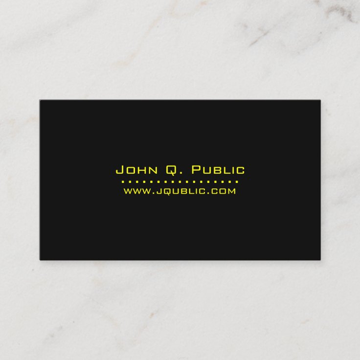 Elegant Plain Black Business Card Zazzle