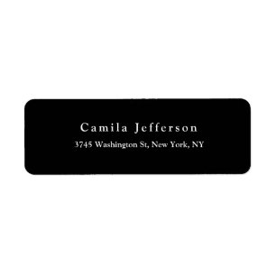 Elegant Plain Black Classical Minimalist Label