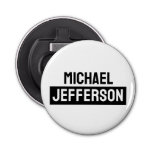 Elegant Plain Black White Personalized Custom Bottle Opener
