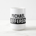 Elegant Plain Black White Personalized Custom Coffee Mug