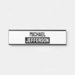 Elegant Plain Black White Personalized Custom Door Sign