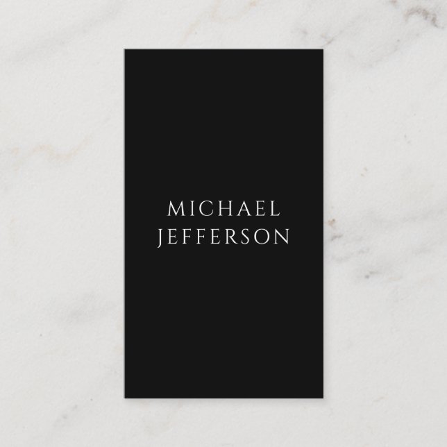 Elegant Plain Black White Personalized Custom Enclosure Card (Front)
