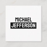 Elegant Plain Black White Personalized Custom Enclosure Card
