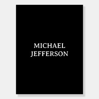 Elegant Plain Black White Personalized Custom Foam Board