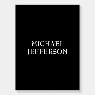 Elegant Plain Black White Personalized Custom Foam Board