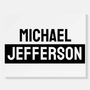 Elegant Plain Black White Personalized Custom Foam Board