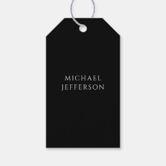 Elegant Plain Black White Personalized Custom Gift Tags