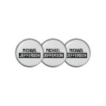 Elegant Plain Black White Personalized Custom Golf Ball Marker