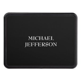 Elegant Plain Black White Personalized Custom Hitch Cover