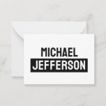 Elegant Plain Black White Personalized Custom Note Card