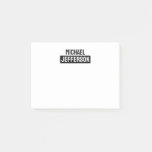Elegant Plain Black White Personalized Custom Post-it Notes