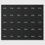 Elegant Plain Black White Personalized Custom Wrapping Paper