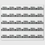 Elegant Plain Black White Personalized Custom Wrapping Paper
