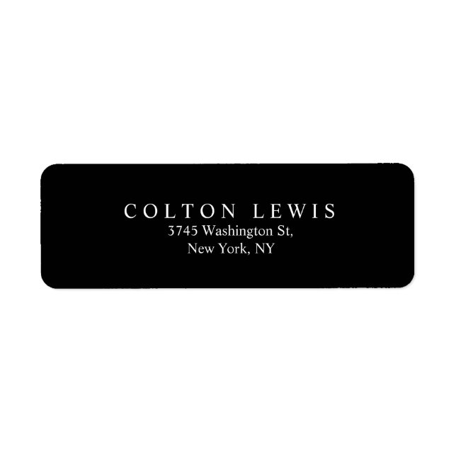 Elegant Plain Black White Trendy Stylish Label (Front)