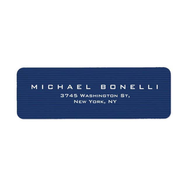 Elegant Plain Blue Minimalist Label (Front)