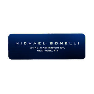 Elegant Plain Blue Minimalist Modern Label