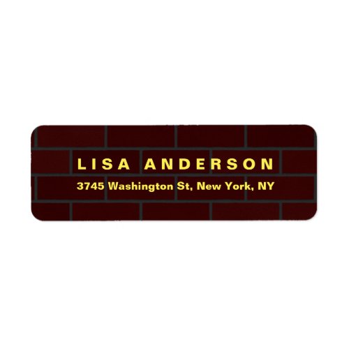 Elegant Plain Brown Red Brick Wall Creative Modern Label